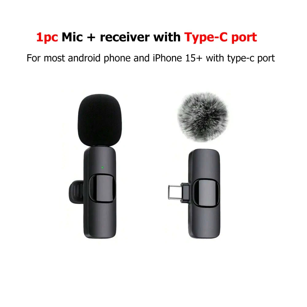 Pink Wireless Lavalier Microphone