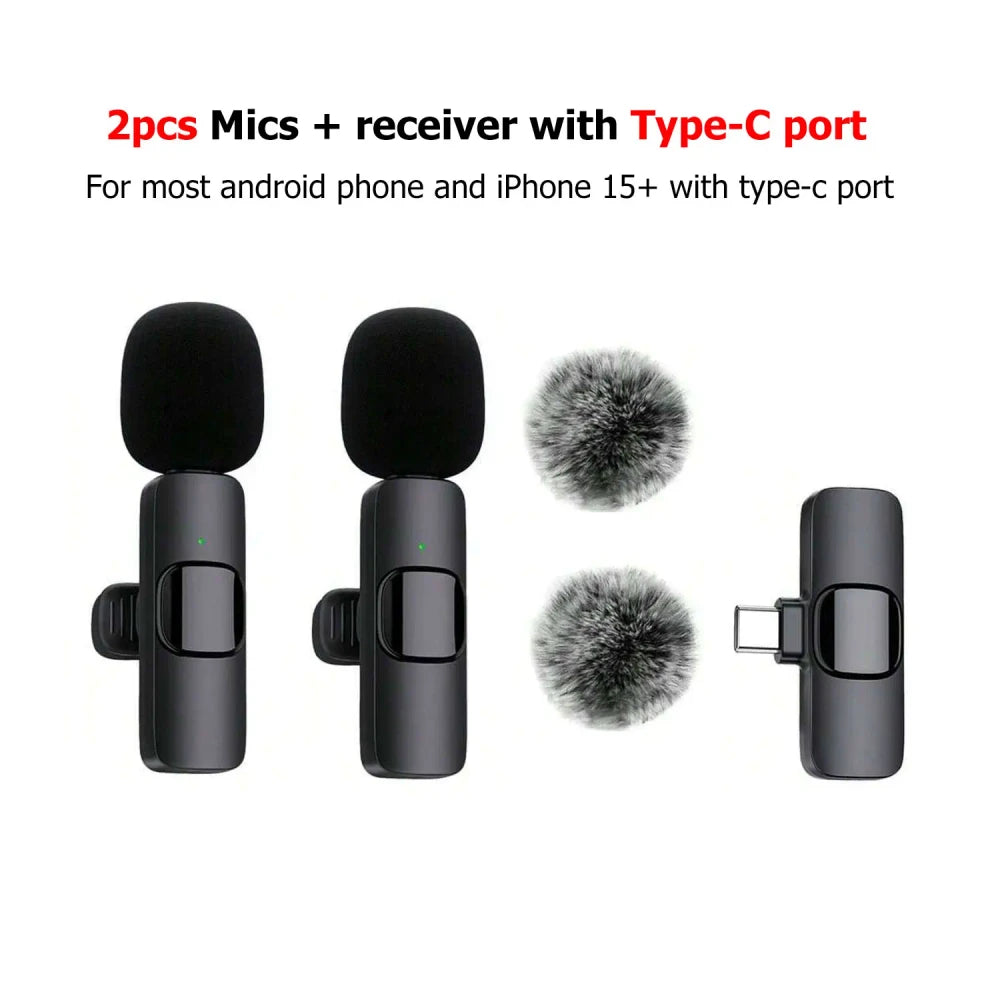Pink Wireless Lavalier Microphone