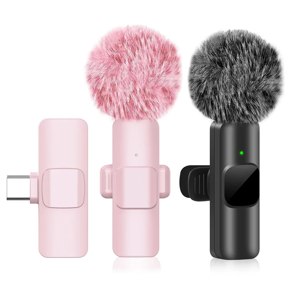 Pink Wireless Lavalier Microphone
