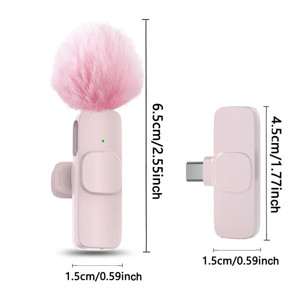 Pink Wireless Lavalier Microphone