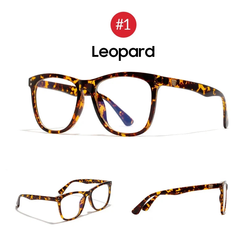 Oversized Leopard Blue Light Glasses